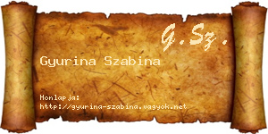 Gyurina Szabina névjegykártya